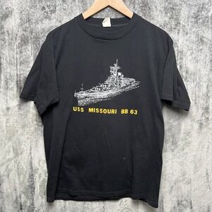 USS Missouri BB63 Pearl Harbor T-Shirt Large Gulf Coast Single Stitch 80s